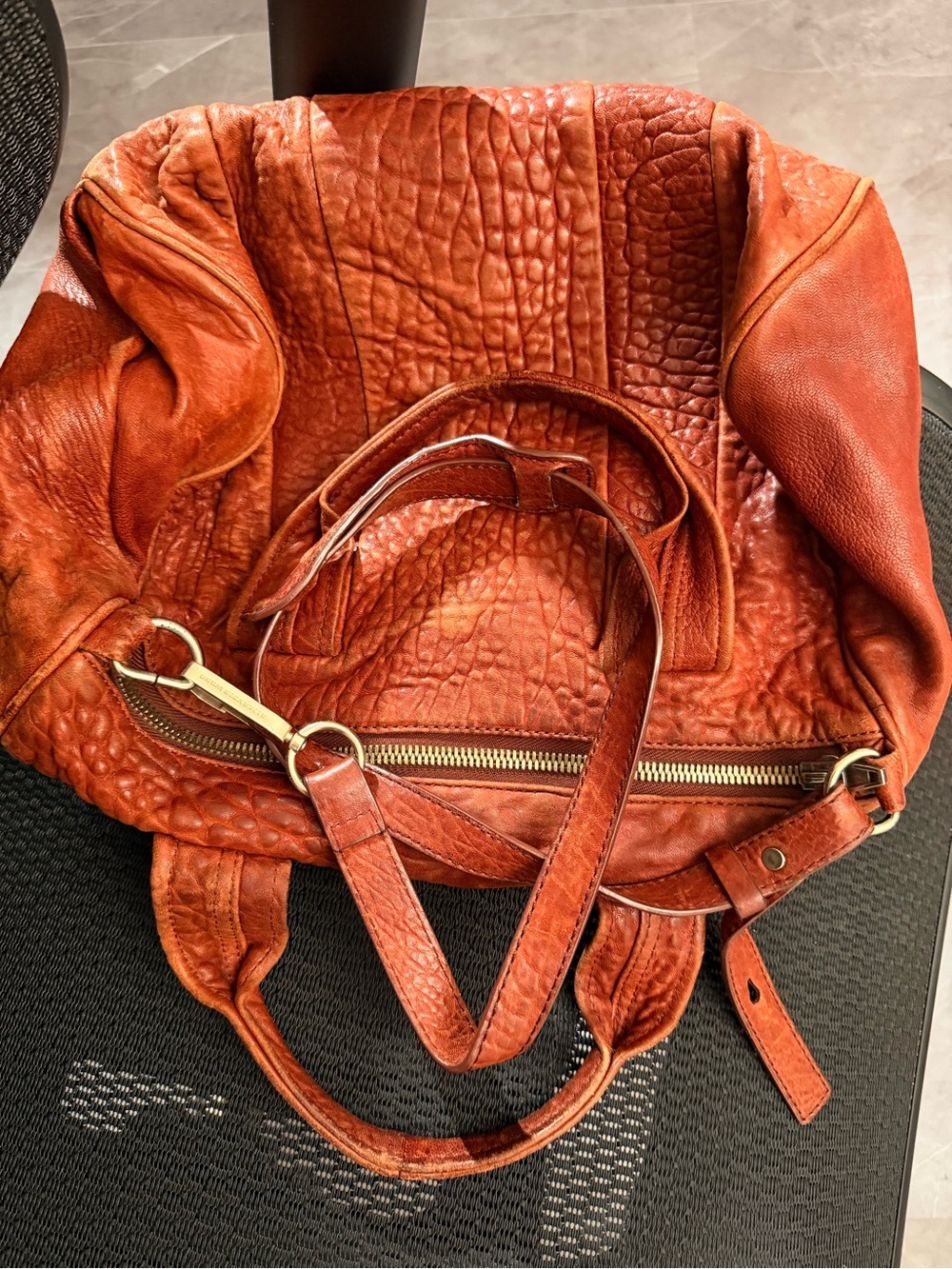 Alexander Wang Rocco Rockie Oxblood Red Studded Leather Crossbody Bag - Picture 6 of 6